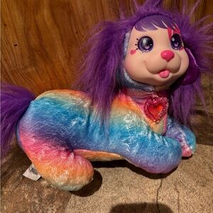 Puppy Surprise Colorful Plush Dog w/ Purple Hair-no puppies